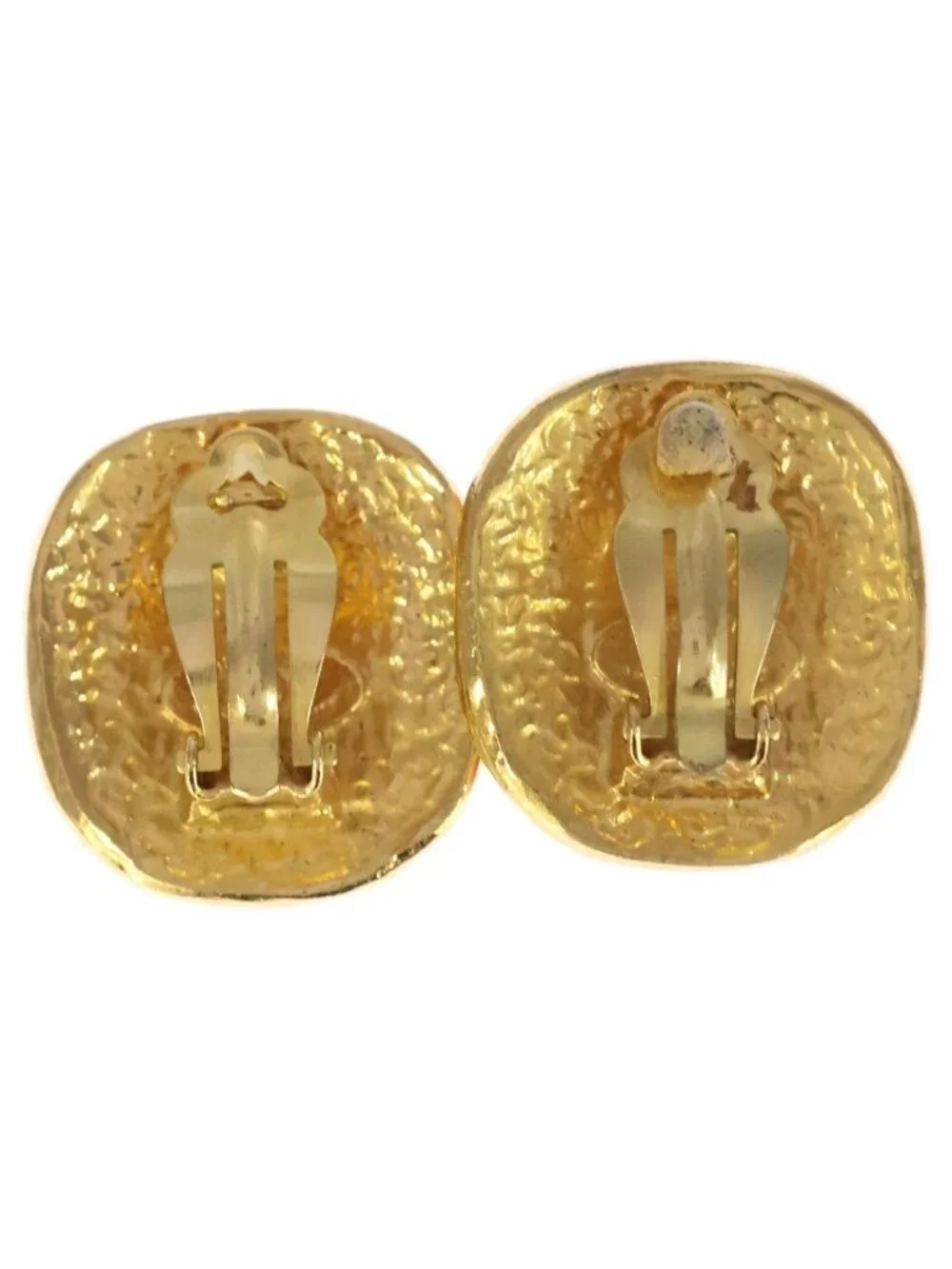 Chanel Gripoix Stone Earrings Gold